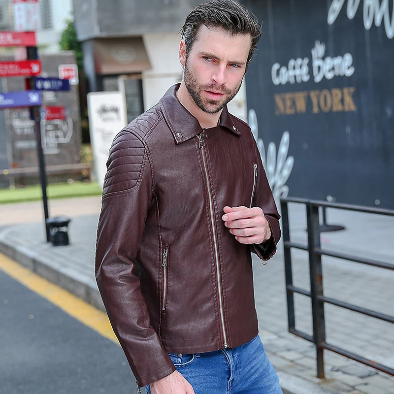 DIMUSI мужская куртка из искусственной кожи кожаные пальто для мужчин s Slim Fit из искусственной кожи мотоциклетные куртки мужское кожаное пальто брендовая одежда 6XL, YA807