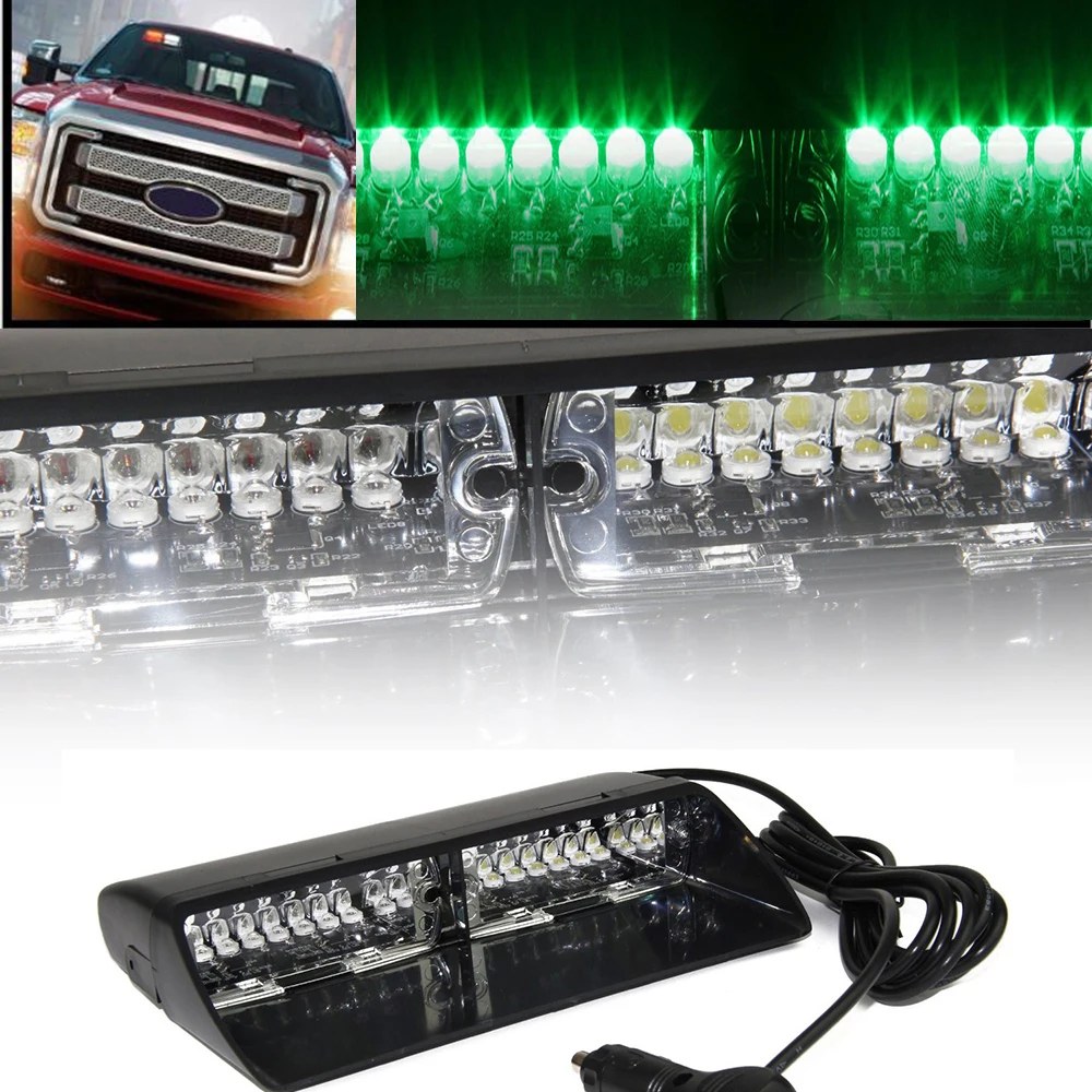 Green 16 LED Strobe Lights High Intensity LED Emergency Hazard Warning