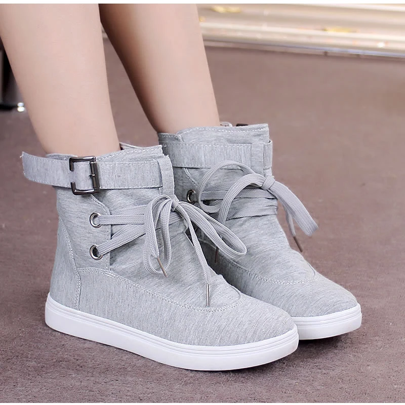 

MCCKLE Autumn Female Flat Shoes Canvas Lace Up Platform Moccasins For Women Casual Buckle Strap Flat With Shoe Student Shoes