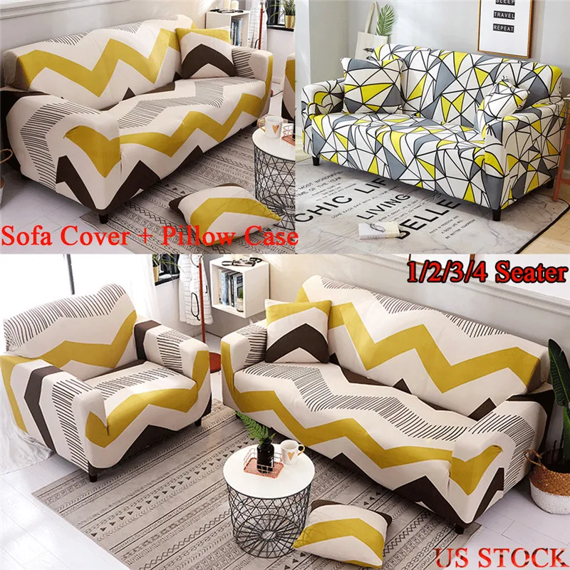 

1-4 Seat Universal Sofa Couch Cover Corner All-Inclusive Elastic Stretch Slipcover Easy Instal