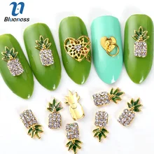 Синеву 10 шт./лот Ананас Дизайн Стразы для украшения для ногтей металлические аксессуары для маникюра ногтей Ювелирные изделия из кристаллов шпильки