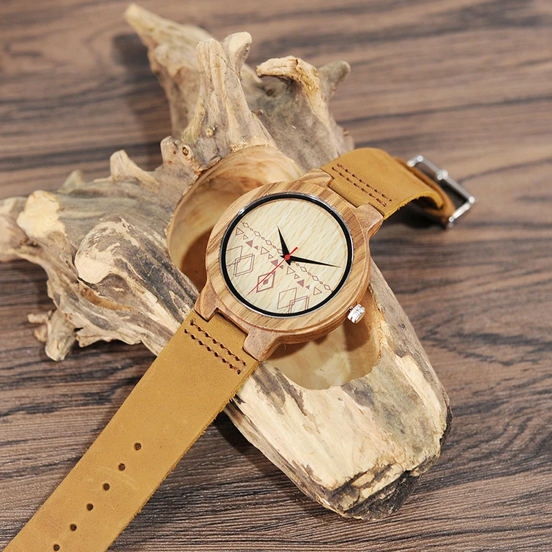 BOBO BIRD Mens Retro Design Brand Luxury Wooden Bamboo Watches With Cow Real Leather Quartz Watch in Gift Box