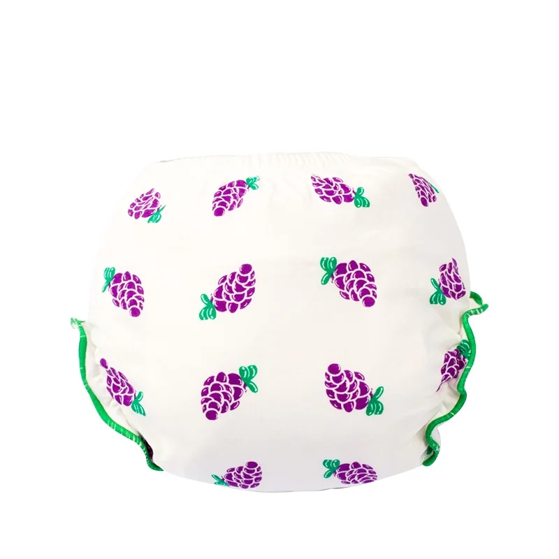 cartoon cotton grape fruit print washable reusable baby potty training panty boys and girls underpants