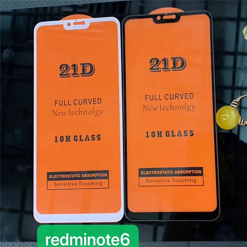 500 шт 21D закаленное стекло полное покрытие против царапин для Xiaomi Redmi Note 8 8A 7 Pro 7S 6 K20 Защитная пленка для экрана