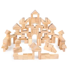 100 шт. DIY Конструктор из дерева для детей мальчиков и девочек игрушки для образования строительные блоки деревянная сборка строительных блоков
