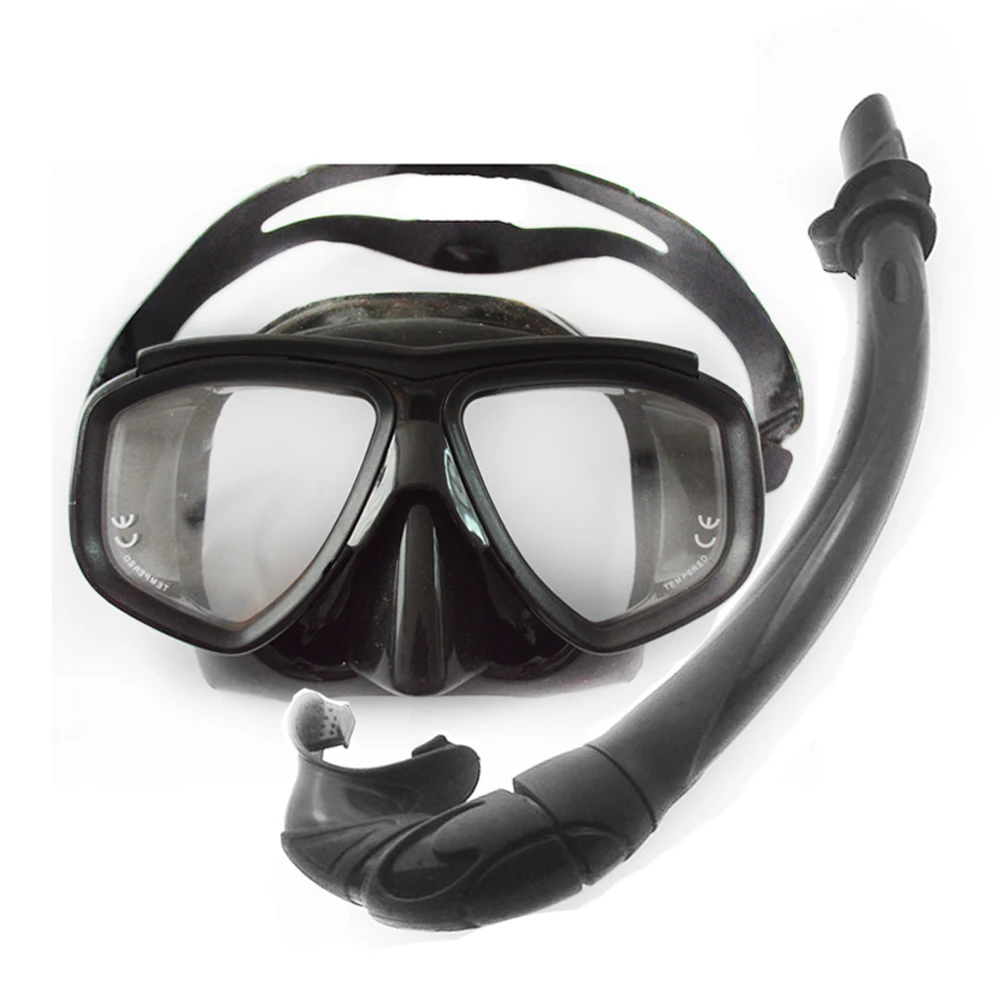 

Professional freediving and spearfishing set black silicone diving set low profile dive mask flexible silicone top freedive gear