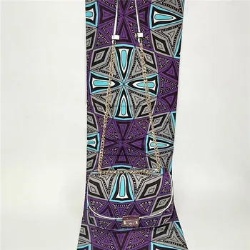 

New coming party set matching 6Y African veritable cotton print wax fabric and wax handbag set SWB17-3