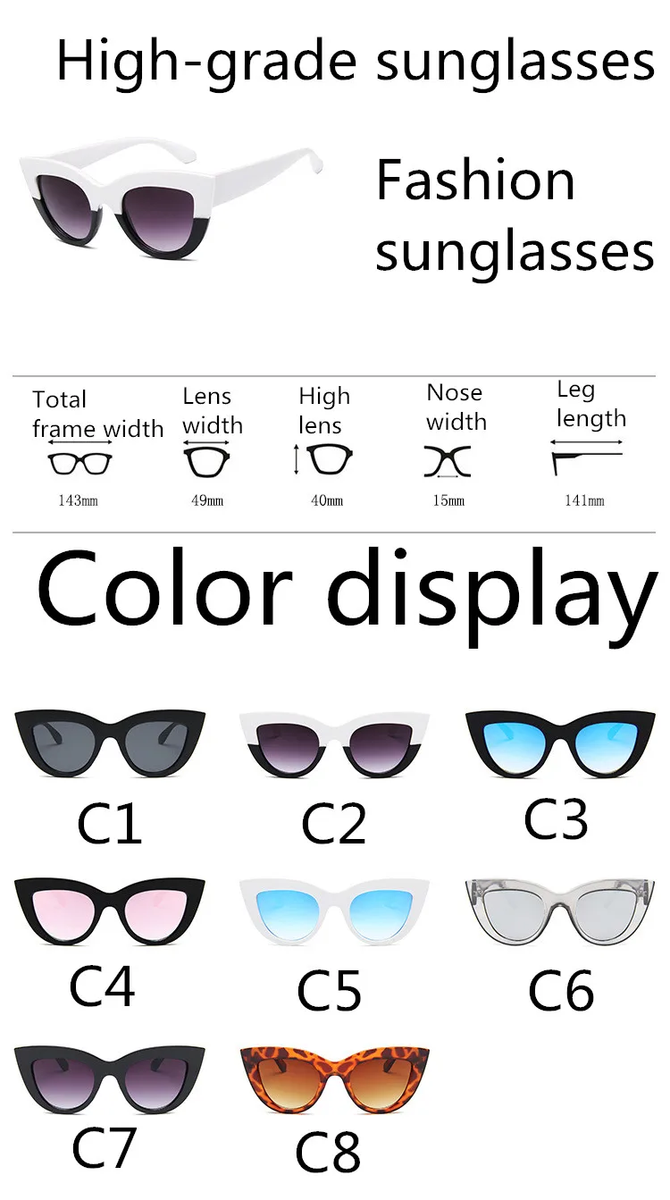 ASOUZ 2018 new fashion ladies cat eye sunglasses retro men's triangle UV400 glasses international high-end brand sunglasses (14)