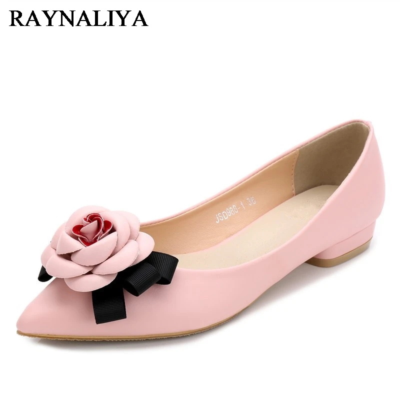 

Vintage Sweet Style Women's Pointed Toe Flower Pumps Spring Autumn Slip On Low Heel Office Lady Casual Single Shoes JS-A0031