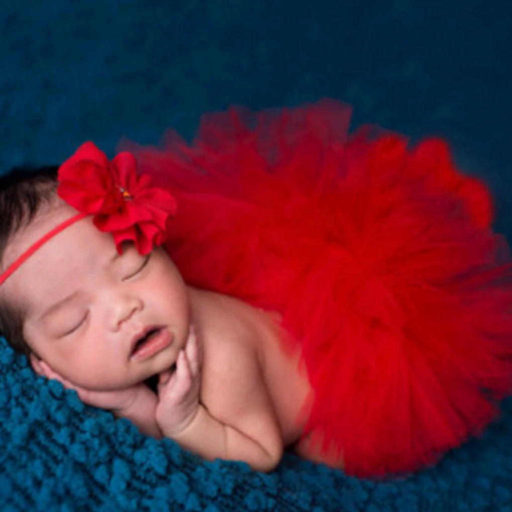 Newborn Photography Props Baby Girls Princess Tutu Skirt Headband New Born Girl Photo Green Pettiskirt fotografia accessories