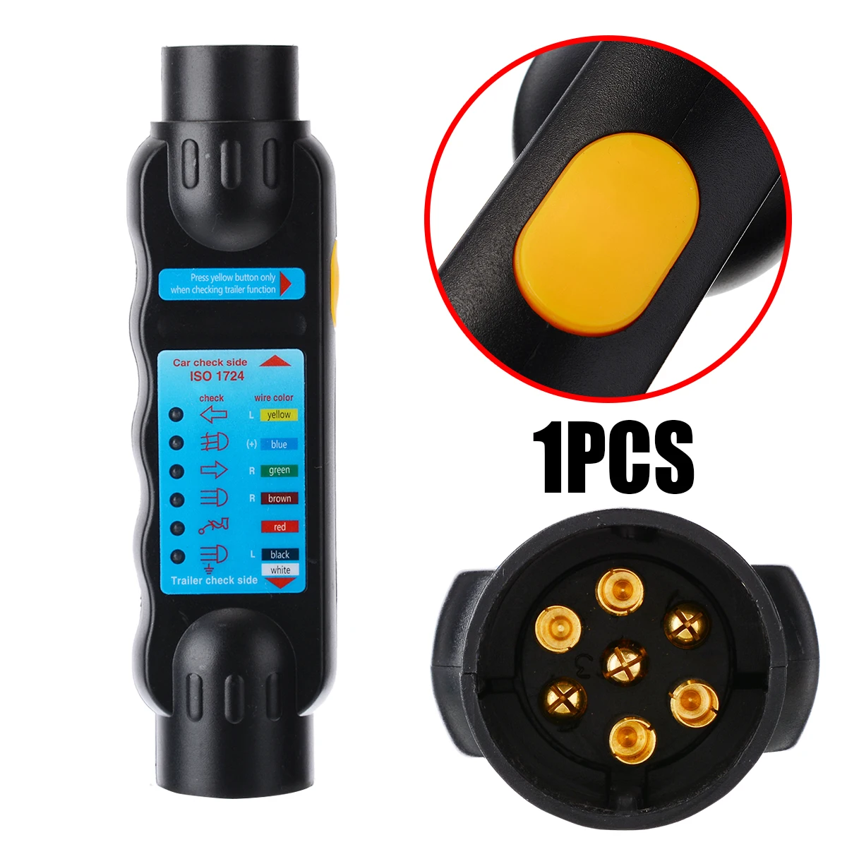 7Pin Vehicle Car Trailer Towing Light Cable Circuit Plug Socket Connector Tester Signal Test Diagnostic Tool