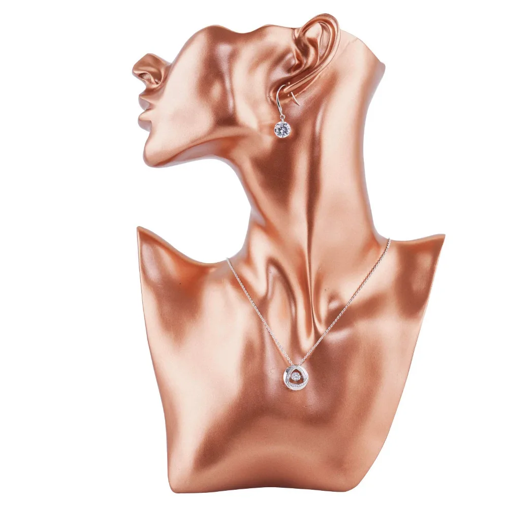 

SZanbana Gold Boutique Necklace Jewelry Display Bust - Resin Material Necklace Pendant Earring Chain Display Mannequin Stand