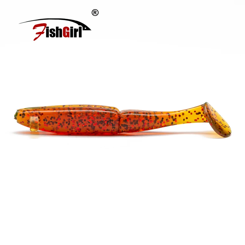 

fishgirl Pesca Leurre Souple Peche Soft Fish Bait T-Tail 75mm 4.5g Iscas Artificiais Bait Swimbait Perch Pike