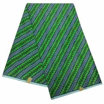 

Green Diagonal Stripes African wax print fabric veritable wax real 100% cotton wax Ankara fabric 6 yards/lot for women dress