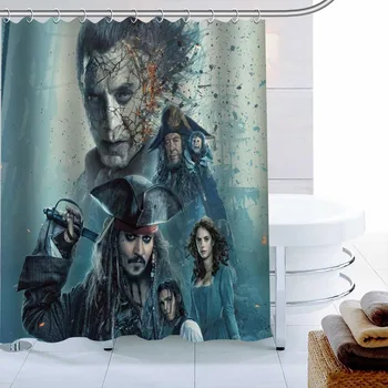 

Pirates of the Caribbean HOT SALE Shower Curtain Polyester Fabric 3D Printing 12 Hooks For The Bathroom Waterproof Bath Curtain