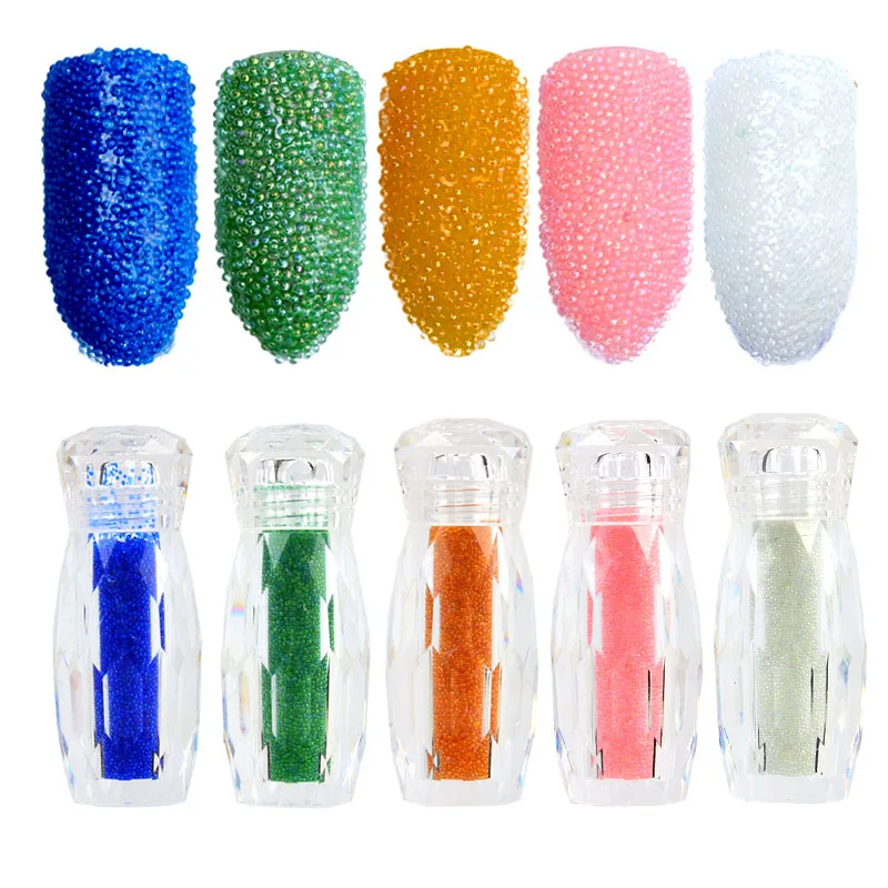 

2019 New 1 Bottle Mini Glitter Caviar Micro Beads Nail Art Rhinestone Decorations DIY 3D Design Manicure Tools