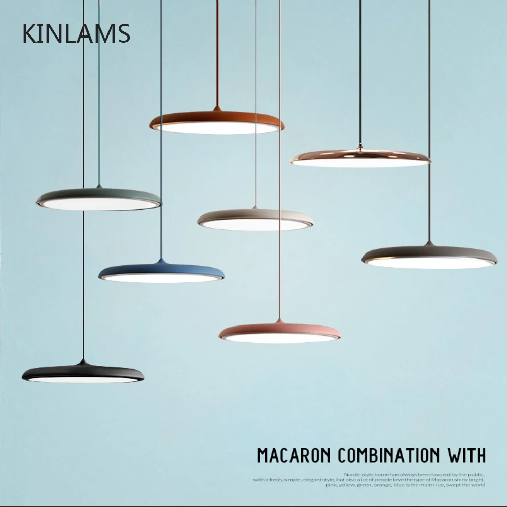Online Moderne Kunst Design LED Anhänger Licht UFO Runde Platte Suspension Lampe Für Esszimmer Wohnzimmer Schlafzimmer Tisch Studie Hängen lampe