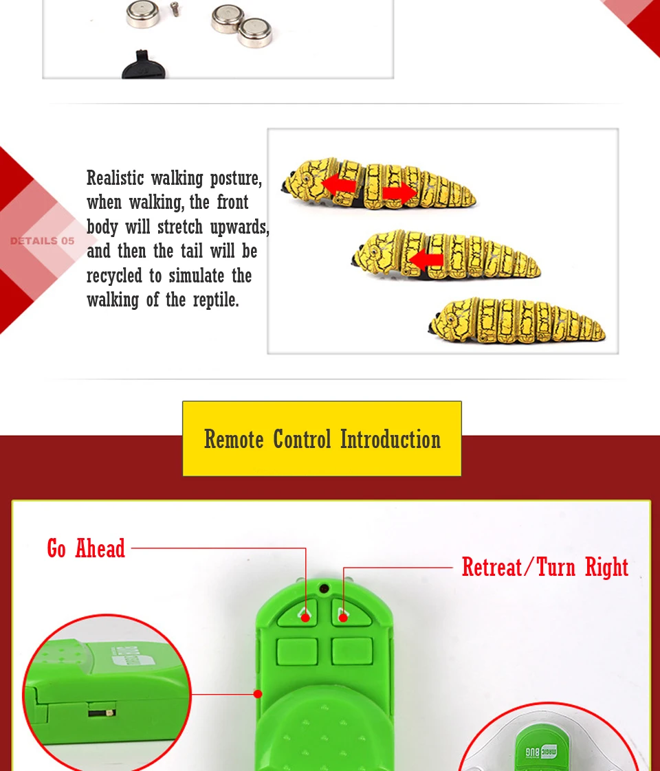 Пульт дистанционного управления животного Caterpillar pet Электрический инфракрасного зондирования пластиковые игрушки насекомых моделирование хитрый подарок игрушка модель