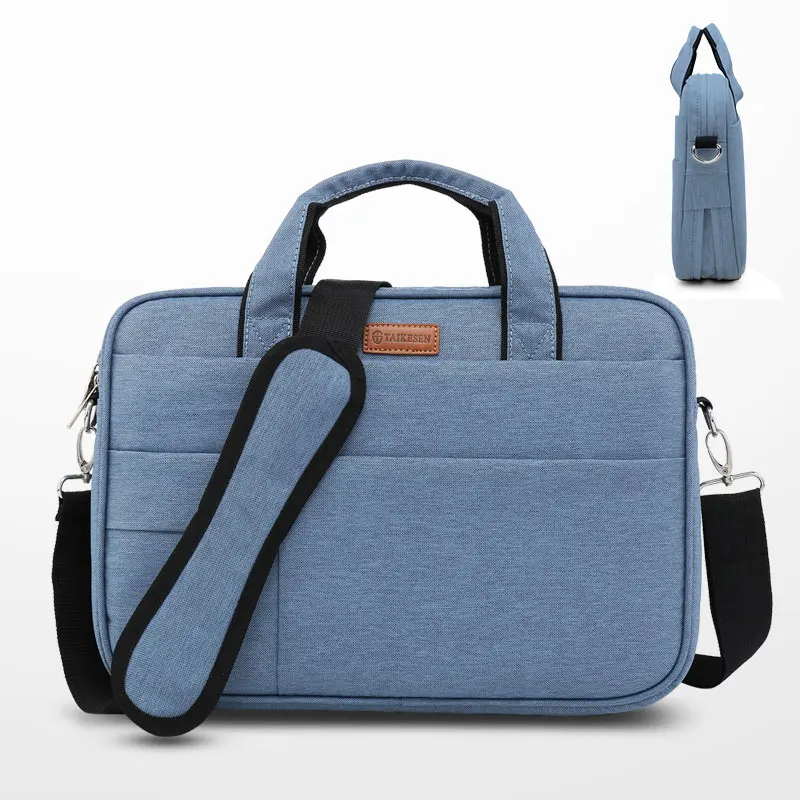 Сумка на плечо для ноутбука, чехол с ручкой для ПК, 1" 15" 15," 17" нейлоновая сумка для Macbook hp lenovo - Цвет: Blue Expand