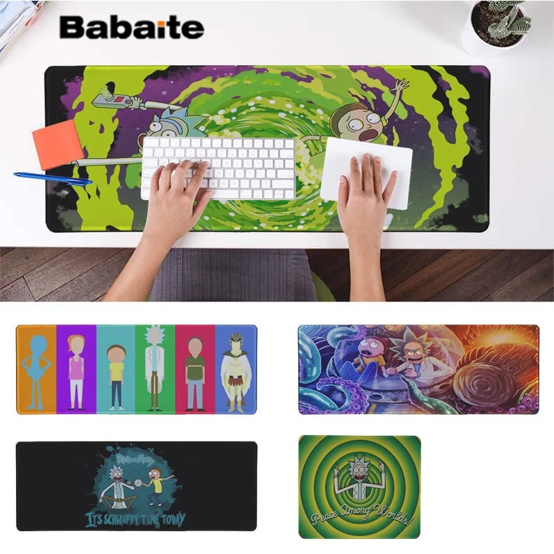 

Babaite Boy Gift Pad Rick And Morty Gaming Player desk laptop Rubber Mouse Mat Free Shipping Large Mouse Pad Keyboards Mat