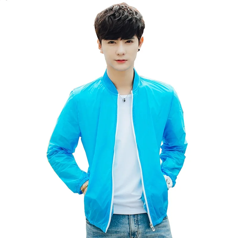 

Men's fashion for spring men's pure color coat men's shirt thin coat with casual men's wear
