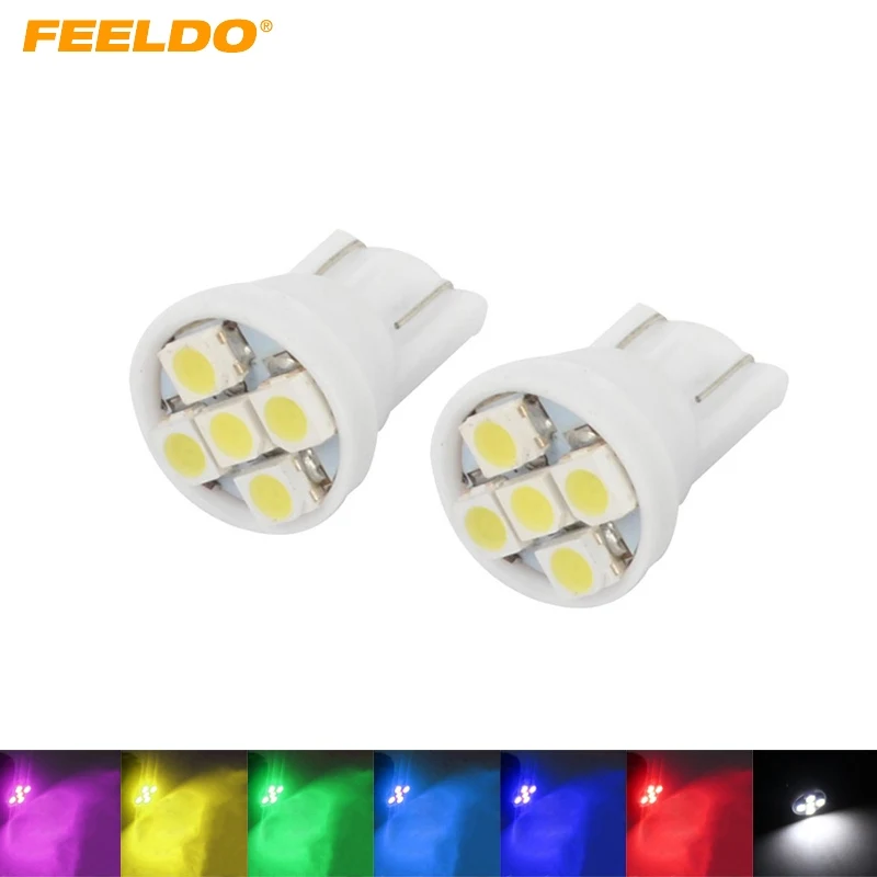 

200Pcs Car Auto T10 194 168 1206 5 SMD Wedge 5LED light Bulbs DC12V 7-Color #FD-1771