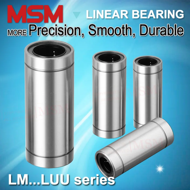 Roulements linéaires longs MSM, lot de 4 pièces, LM5LUU LM6LUU LM8LUU LM10LUU LM12LUU LM16LUU LM20LUU LM25LUU LM30LUU en Tandem