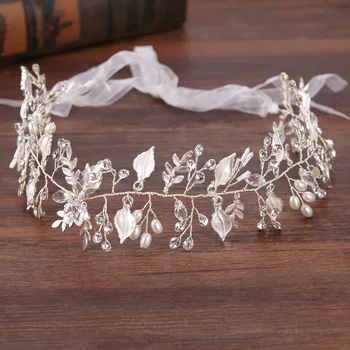 

LAN PALACE new Handmade leaves Tiaras Foliage Headbands wedding and birthday Accessories bride Hair Jewelry free shipping