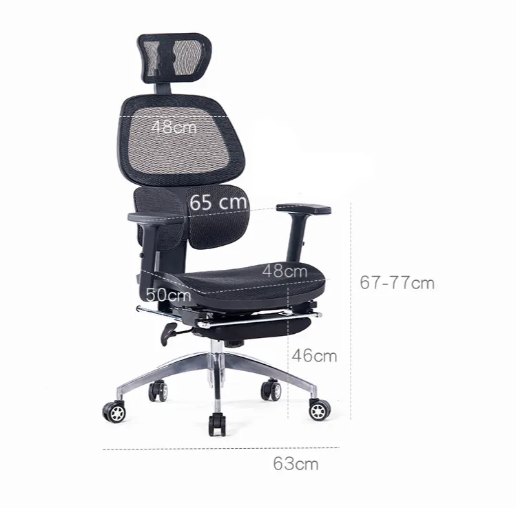  Leisure Computer Chair Household Office Ergonomic Breathable Mesh Chair Reclining Lift Swivel Gamin