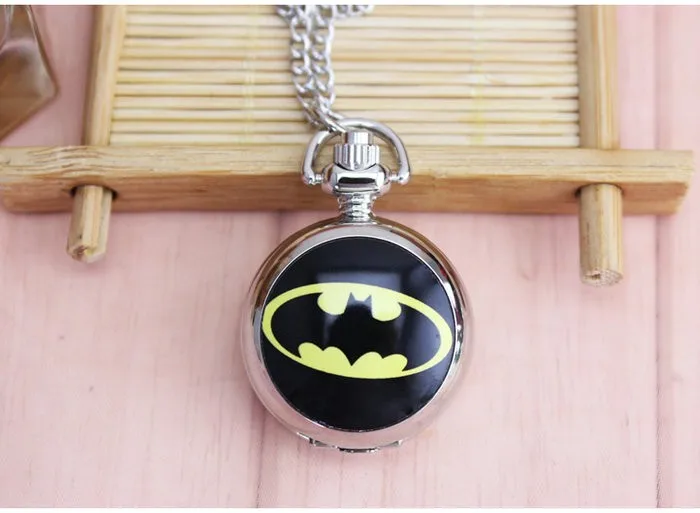 DC Universe Супермен Бэтмен Человек-паук Superhero мода карманные часы Цепочки и ожерелья 1 шт - Цвет: batman