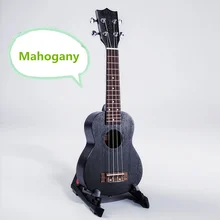 Hawaiian Guitar 4 Cuerdas Soprano Concert Ukulele 21 23 Pulgadas Uke Ukelele Guitarra de Caoba Negro de Madera Artesanal