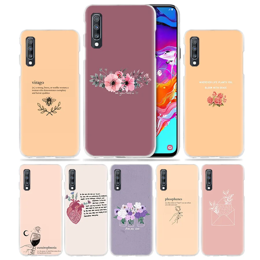 

Words and Patterns Case for Samsung Galaxy A50 A70 A80 A20e A60 A40 A30 A20 A10 A8 A6 Plus A9 A7 2018 Hard PC Phone Coque Cover