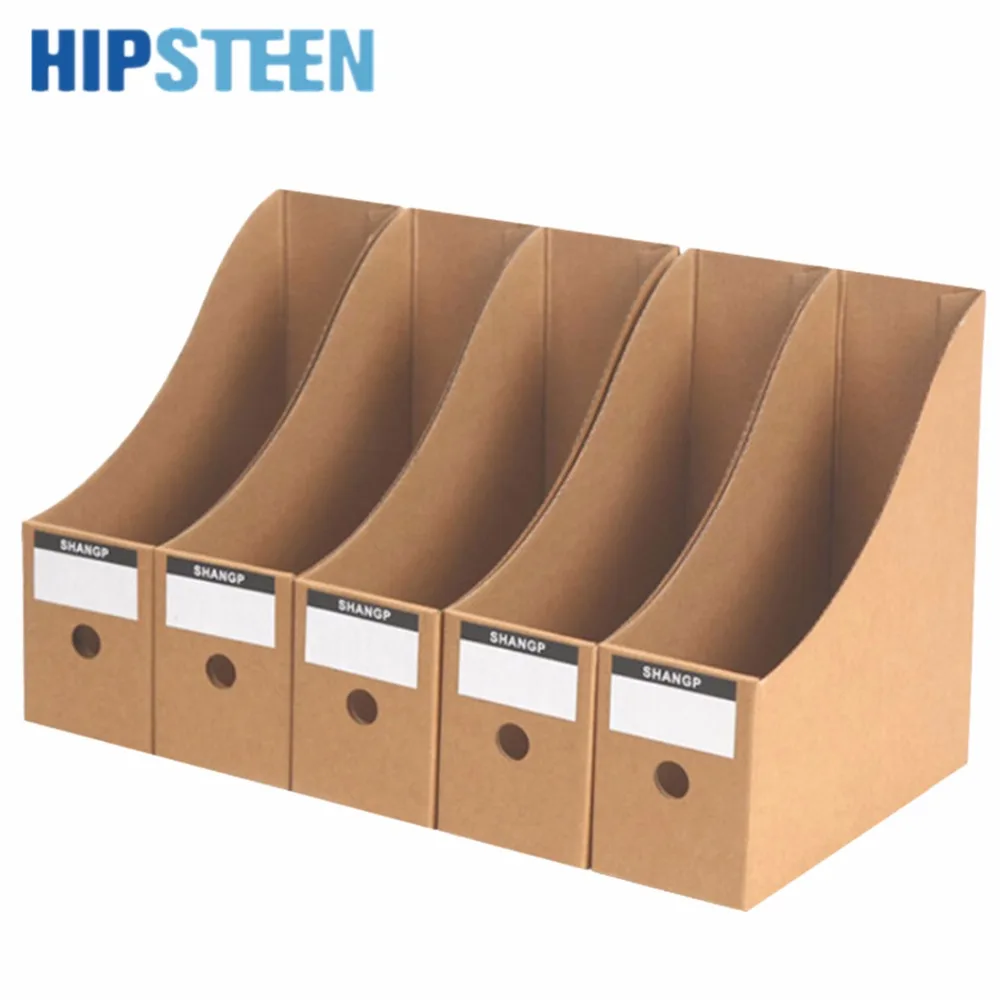 HIPSTEEN 5Pcs Durable Paper File Storage Organizer Box Office Study