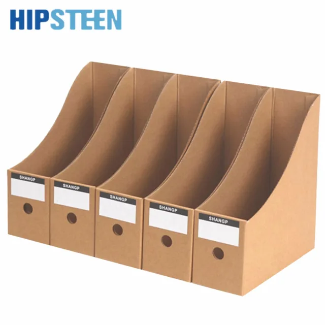 Hips 5pcs Hard Paper File Storage Box Office Study Desktop Hips 5pcs Hard Paper File Storage Box Office Study Desktop Organizer Crate Set For Books Doents
