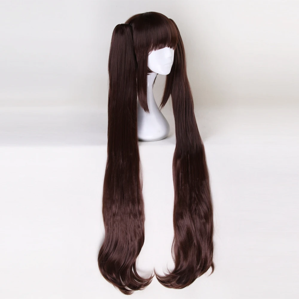 NEKOPARA Chocolat Vanilla Kawaii Long Ponytails Light Pink Brown Cosplay Wig +Wig cap