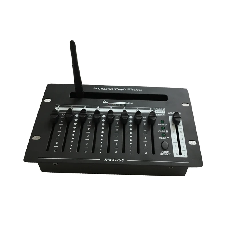 

Mini DMX190 Battery Powered Wireless DMX Controller Stage Light Control System DJ Console For Event Party Club 24CH