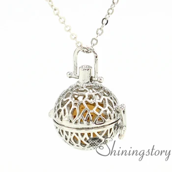 

ball openwork diffuser necklace diffuser pendant wholesale diffuser locket perfume lockets metal volcanic stone essential oil j