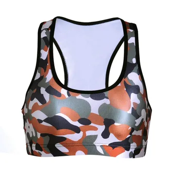 

Women Mountain Camouflage Print Fitness Short Vest Workout Wireless Underwear Seamless Stretch Tank Top Hiphop Soft Bra