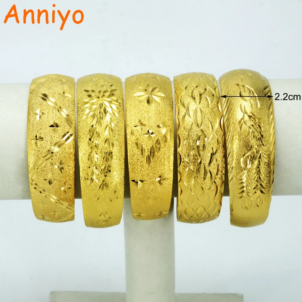 

Anniyo ONLY ONE PIECE / Africa Bangles for Women Gold Color Dubai Jewelry Ethiopian Arab Bracelets,Bridal Gift/Mom Gift #001609