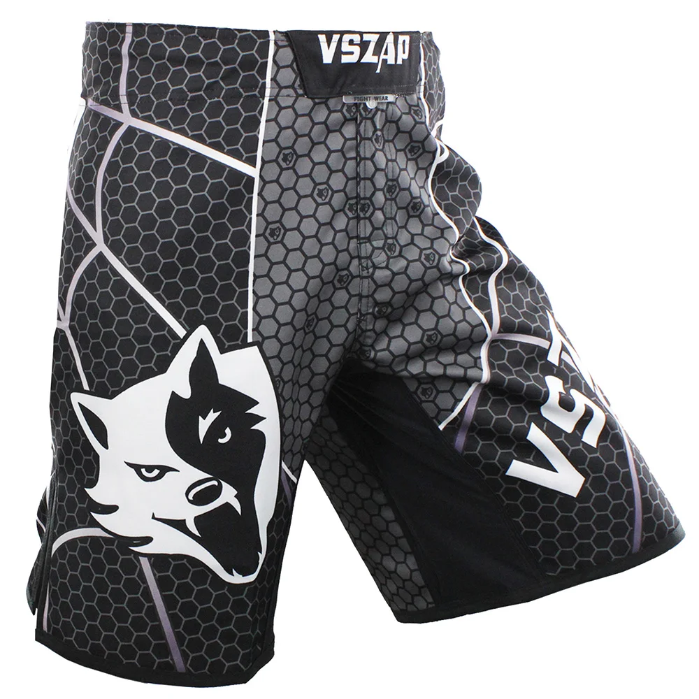 VSZAP SPIDER BoxingTrunks боевые шорты для единоборств MMA шорты для мужчин fight fitness Thai Indoor black Spider web Contraction