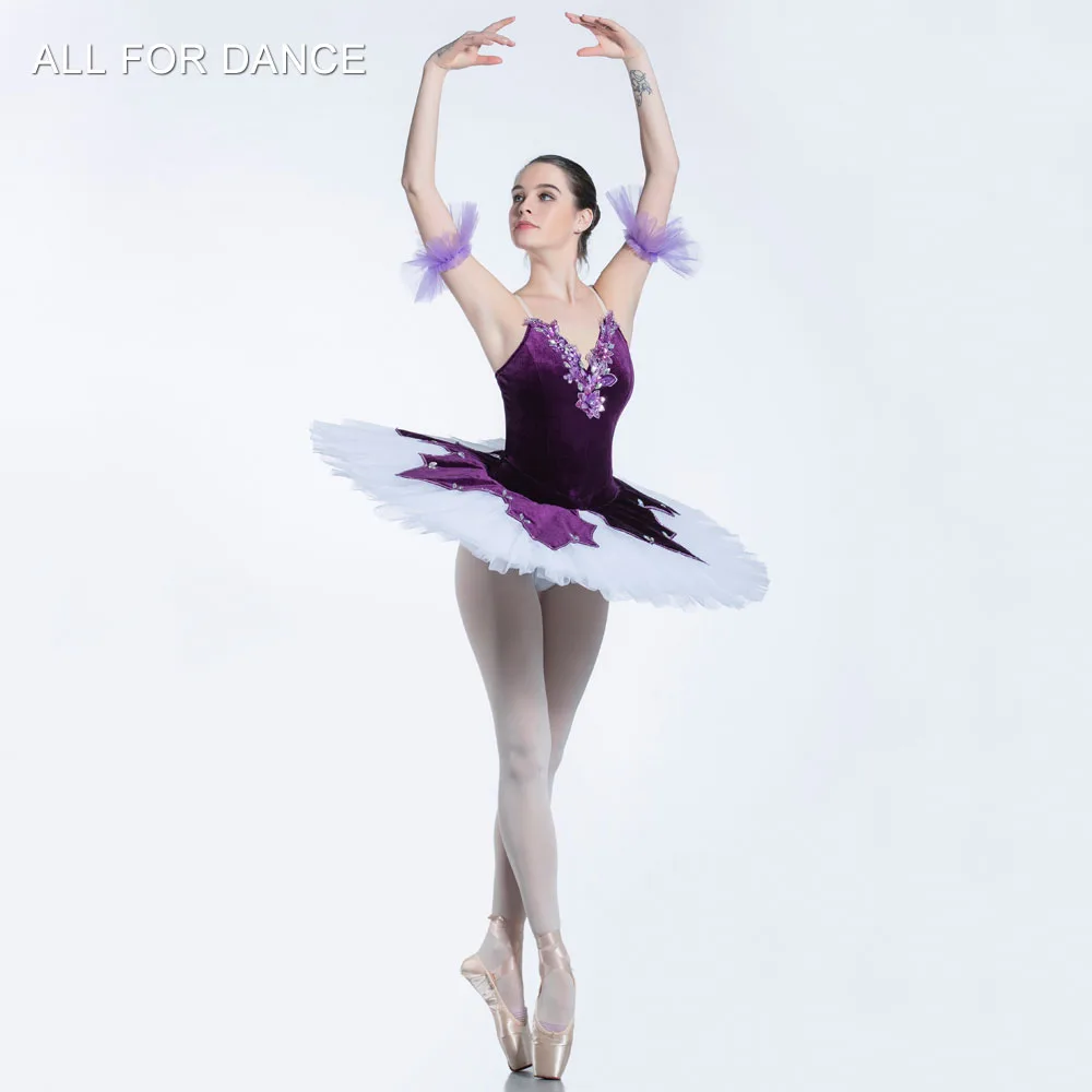 

Pre-professional Pale Purple Velvet bodice Ballet Tutu Pancake Tutu Ballerina Tutu Stage Performance Ballet Costume dancewear