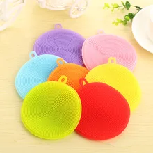 1PC Silicone Dish Washing Sponge Scrubber Kitchen Cleaning Antibacterial Tools Washing Brush Kitchen Supply Cleaning Accessories palmolive ultra antibacterial orange dish washing liquid 10oz