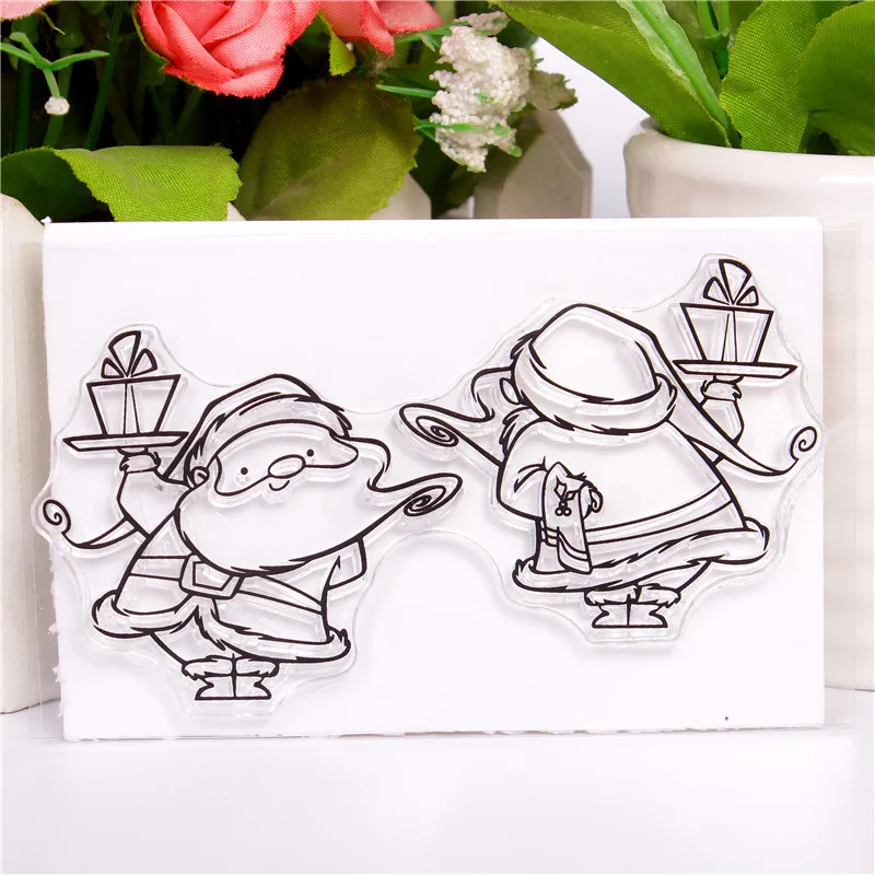 

Rubber Silicone Clear Stamps for Scrapbooking Tampons Transparents Seal Background Stamp Card painting Making Diy Santa Claus