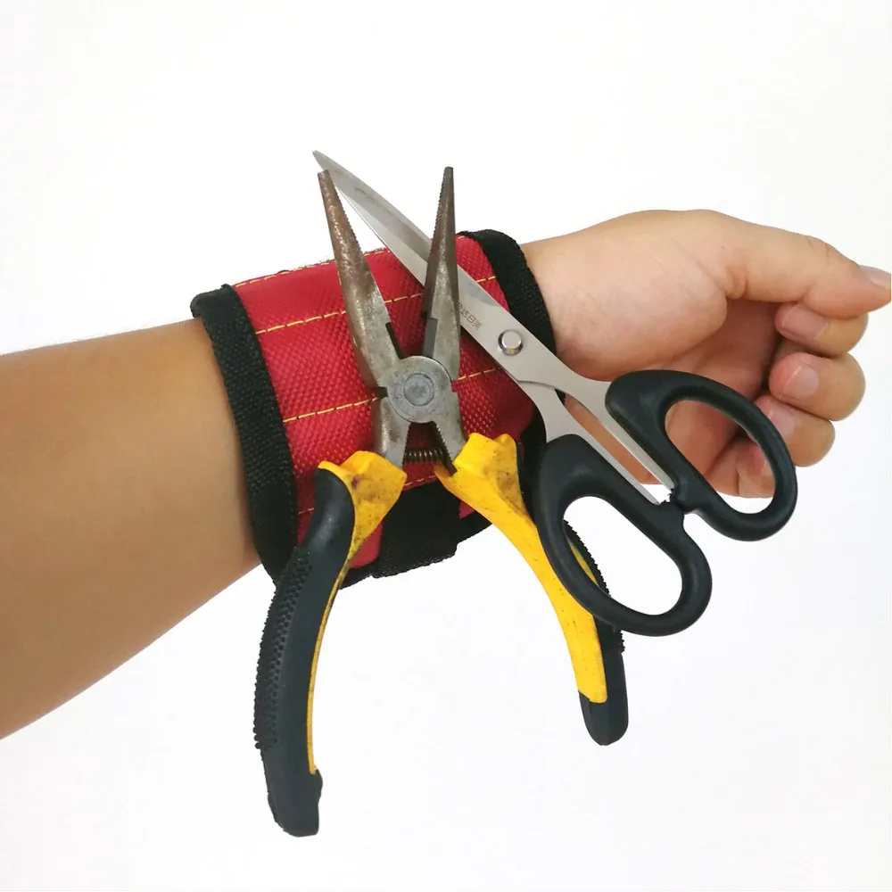 

Magnetic Wristband Portable Tool Bag Electrician Wrist Tool Belt Screws Nails Drill Bits Holder Collecting Portable Repair Tools