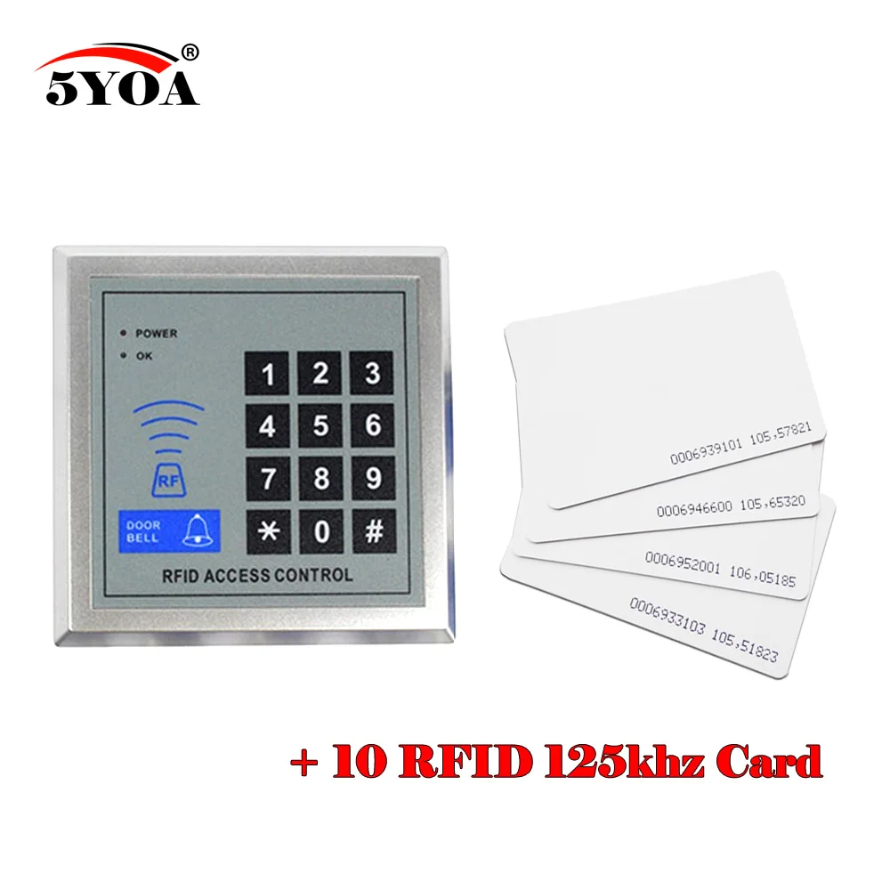 digital door lock Hot Sale Waterproof Metal Rfid Access Control Keypad With 1000 Users+ 10 Key Fobs For RFID Door Access Control System garage remote control
