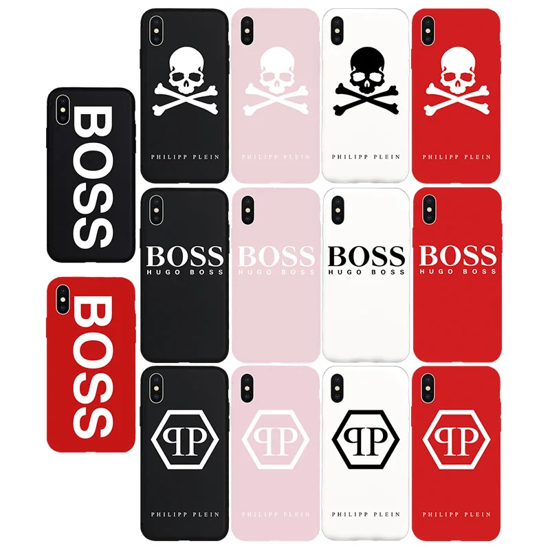 

Luxury Brand NEW BOSS Boss LOGO Soft Case for iPhone 8Plus 8 7Plus 7 6 6Plus 6s 6sPlus X Xs Max XR 5 5s SE Phone Cover Cases