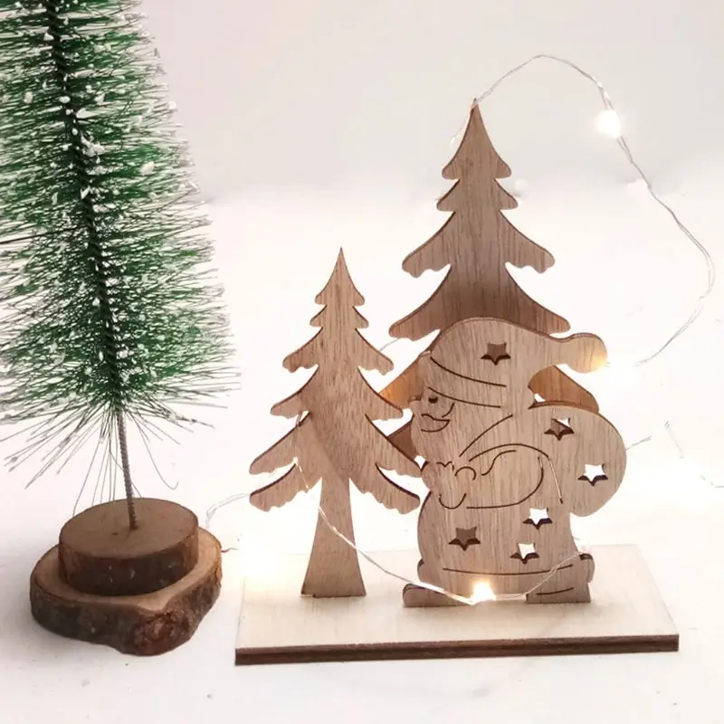 

1Set Creative DIY Wooden Crafts Christmas Tree Santa Claus Decoration Ornament Xmas Home Party Supplies
