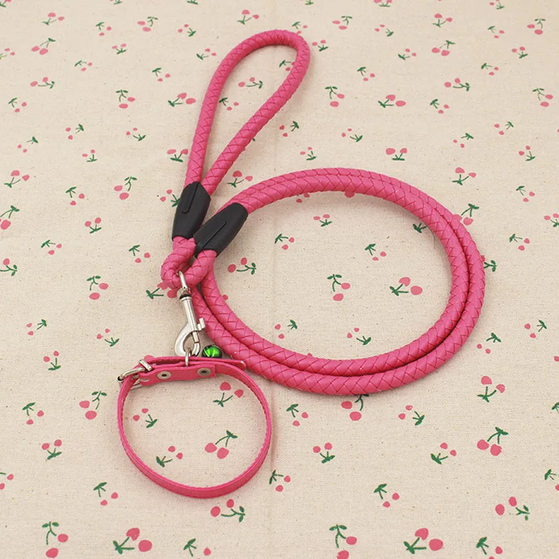 Leather Dog Leash Solid Pet Leash for Dogs Small Dog Puppy Collar