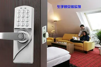 

35-55MM Digital Keypad Door Lock with Backup Key Electronic Entry by Password Code Combination Password + Key