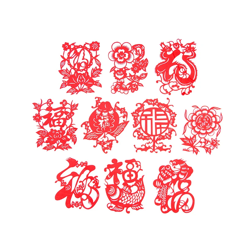 2017 Tape Cut Paper Red Fake Papermaking Works Chinese Crafts 0.02KG Traditional Paper-Cut AZ429 | Дом и сад